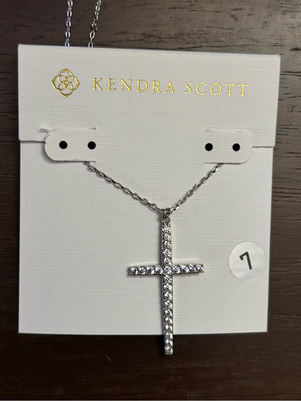 Kendra Scott Silver Crystal Pave Cross Pendant Necklace